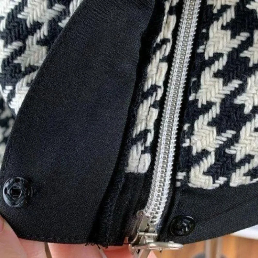 Venus blazer 8 houndstooth 20% wool zip pockets - Picture 4 of 8